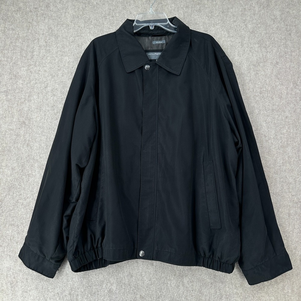 Perry Ellis Lightweight Men's Black Zip Up Golf Jacket Coat‎ 2X Microfiber